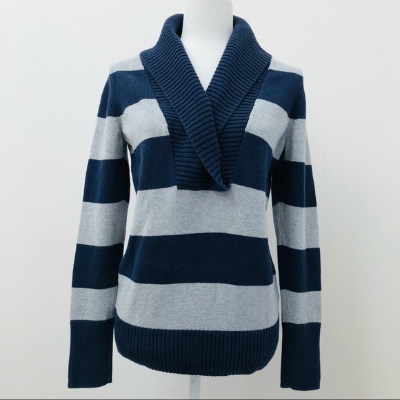 ⭐️Banana Republic⭐️Shawl Neck Stripes Sweater - Picture 1 of 8